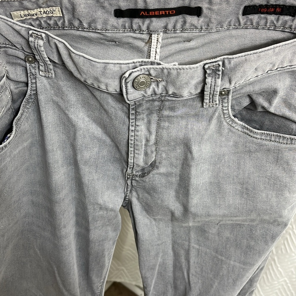 Alberto Mens Light Tencel Denim Regular Fit‎ Gray W 32 L 30 - Picture 4 of 9